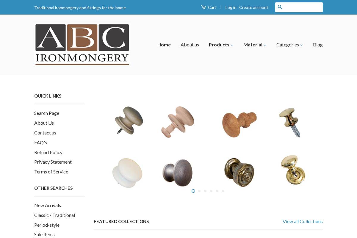Abcironmongery homepage screenshot