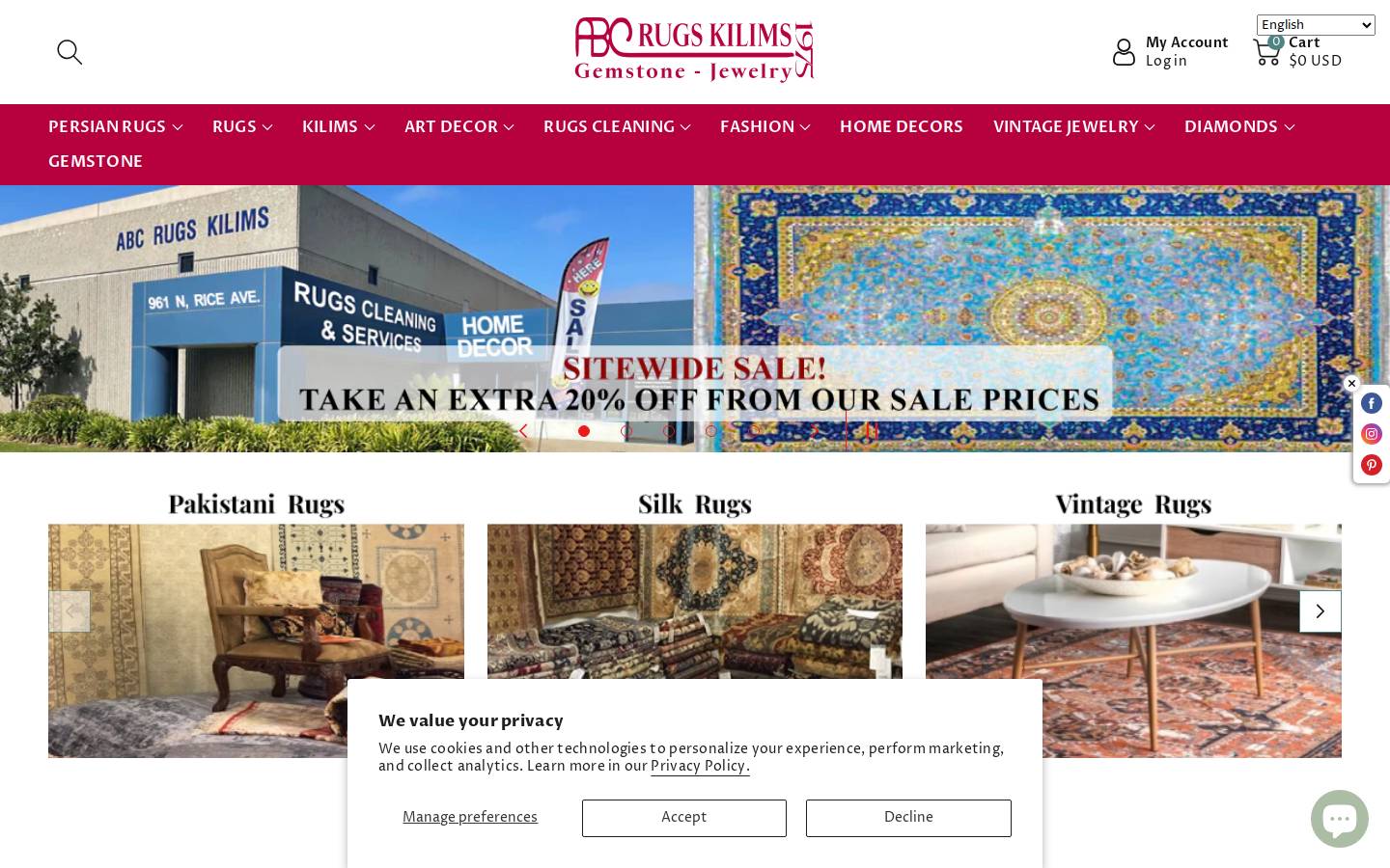 abcrugskilims.com homepage screenshot