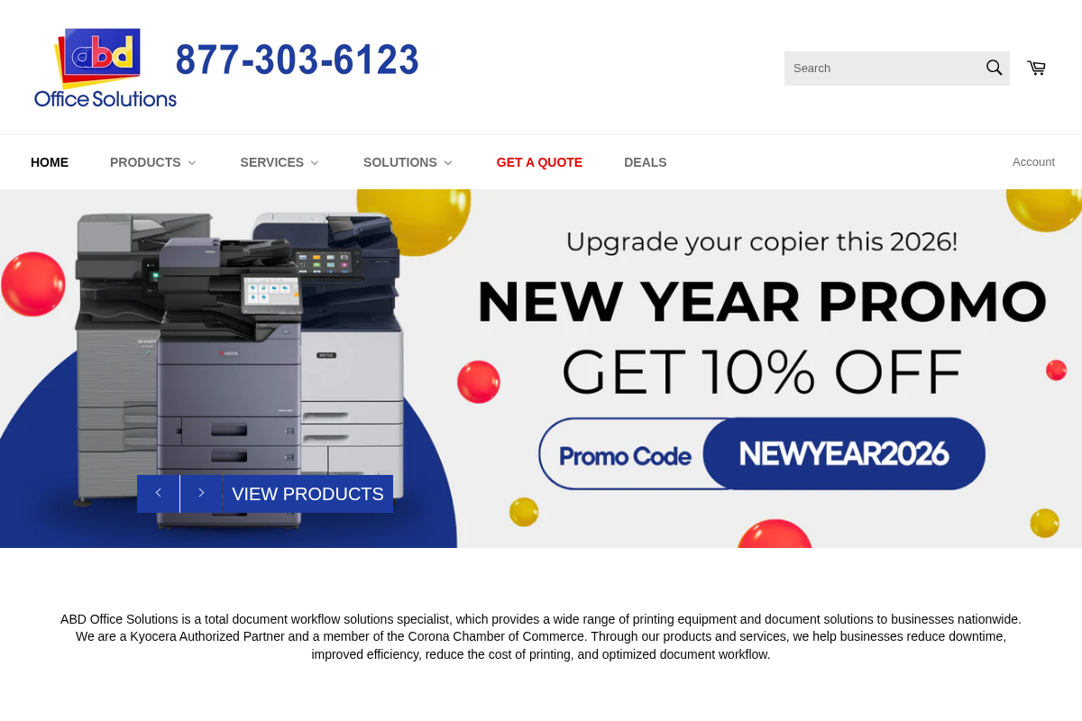 ABD Office Solutions, Inc. homepage screenshot