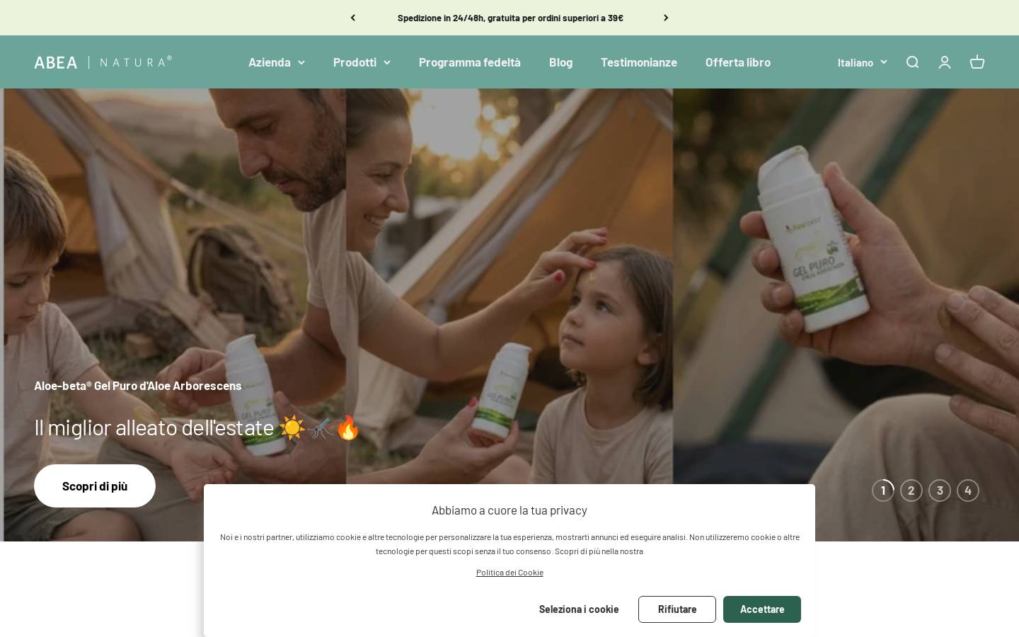 Abea Natura homepage screenshot