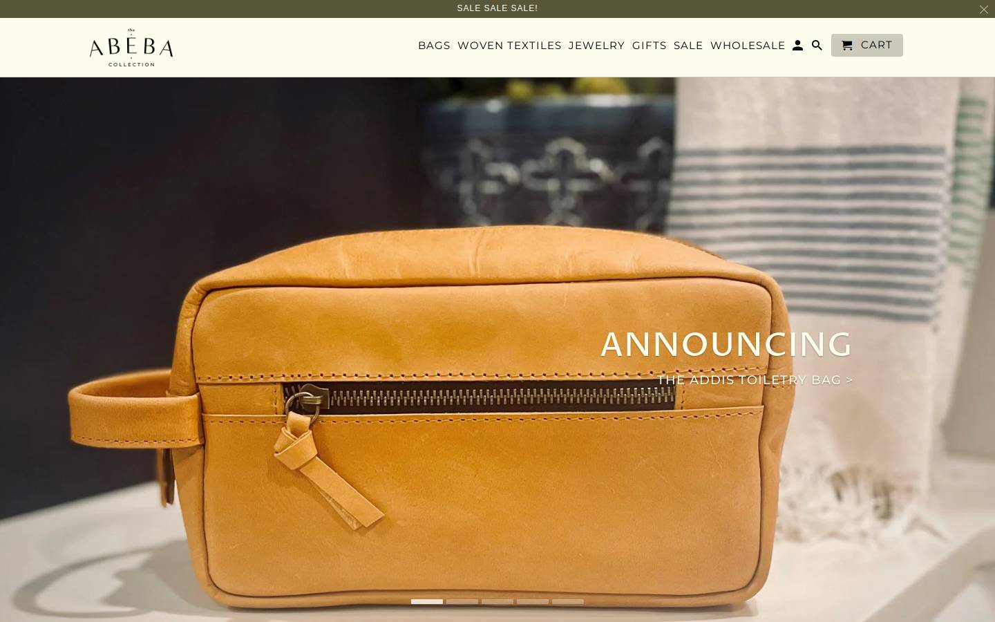 abebacollection.com homepage screenshot