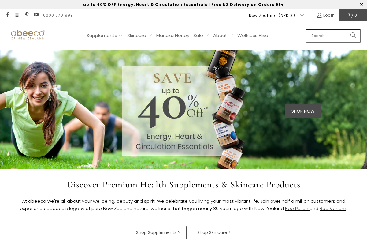 abeeco homepage screenshot