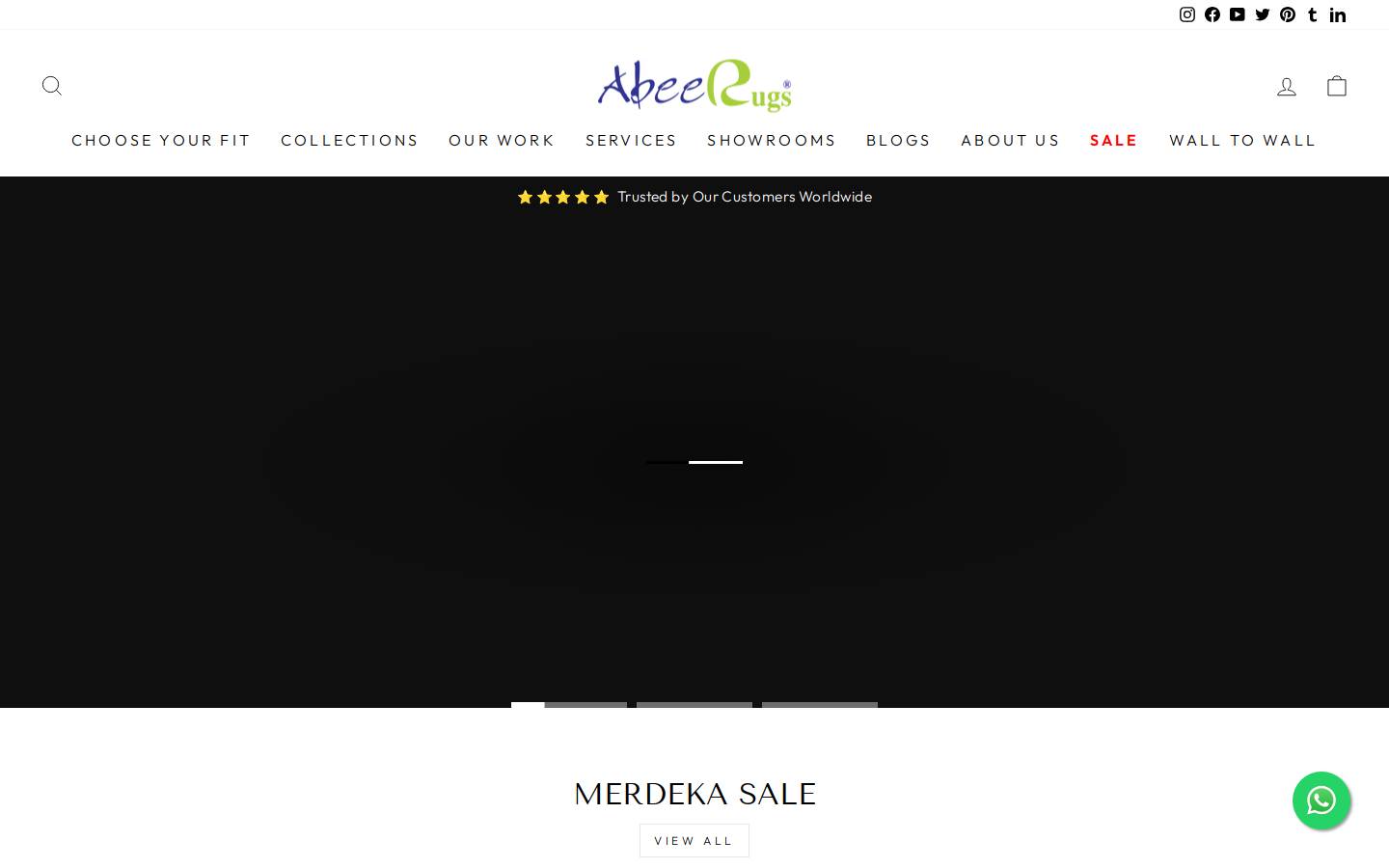 abeerugs.com homepage screenshot