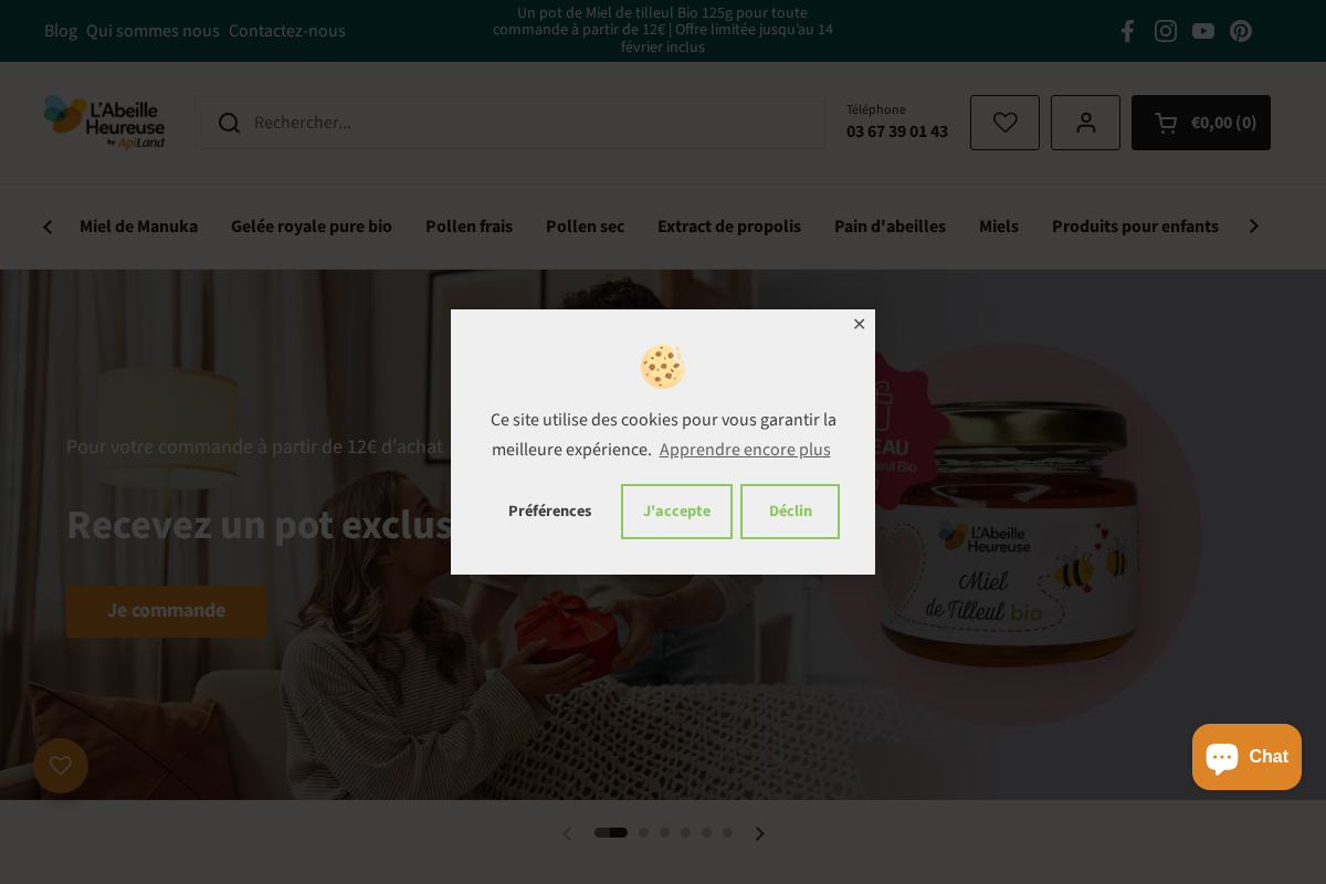 abeille-heureuse.fr homepage screenshot