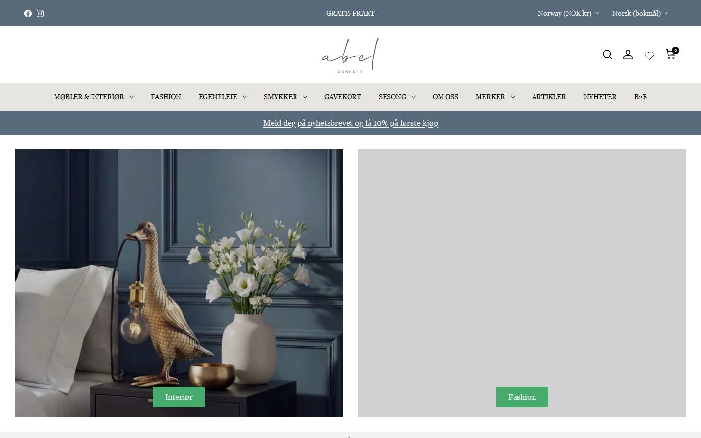 Abel Concept AS homepage screenshot
