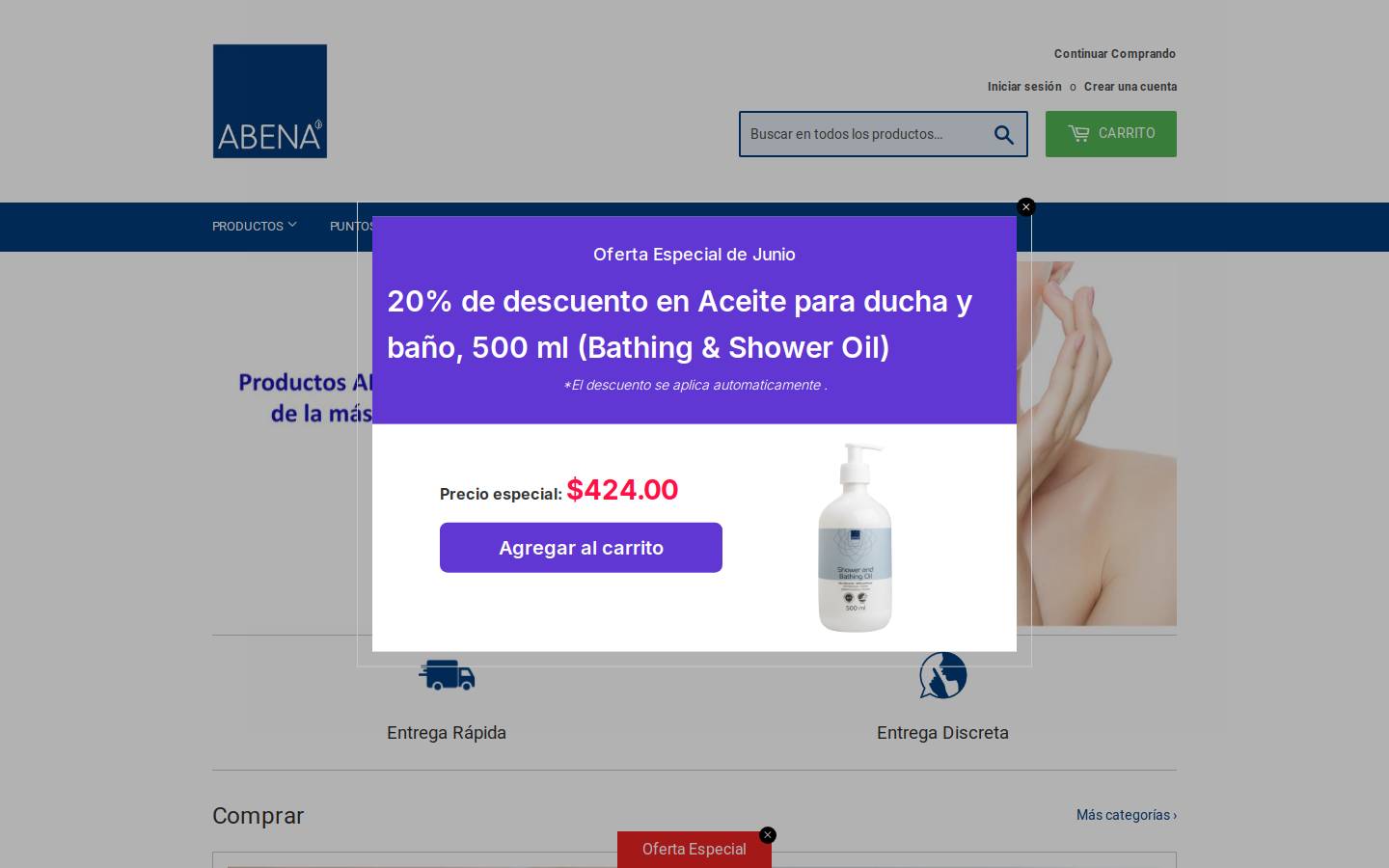 abena.mx homepage screenshot