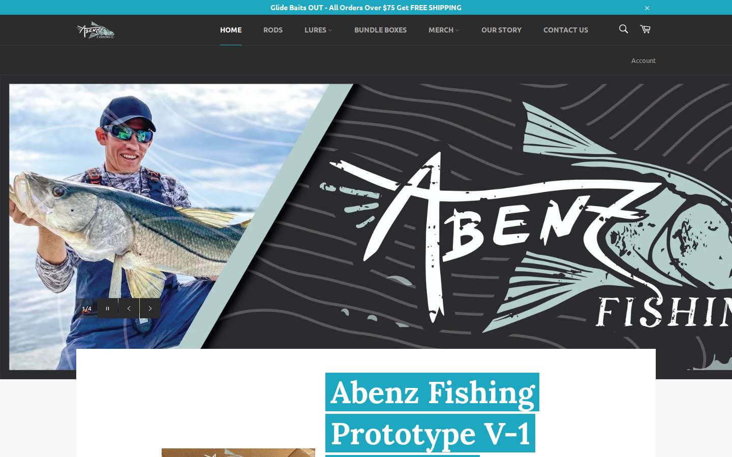 abenzfishing.com homepage screenshot