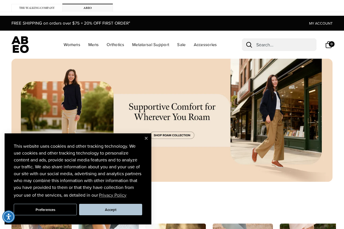 ABEO Footwear homepage screenshot