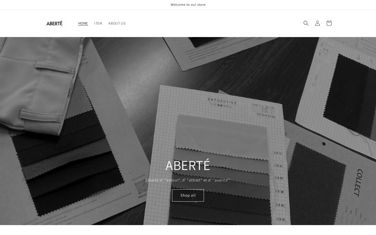 aberte-japan.com homepage screenshot