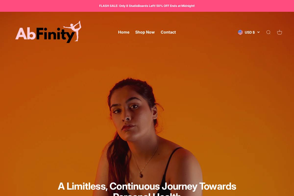 abfinity.shop homepage screenshot