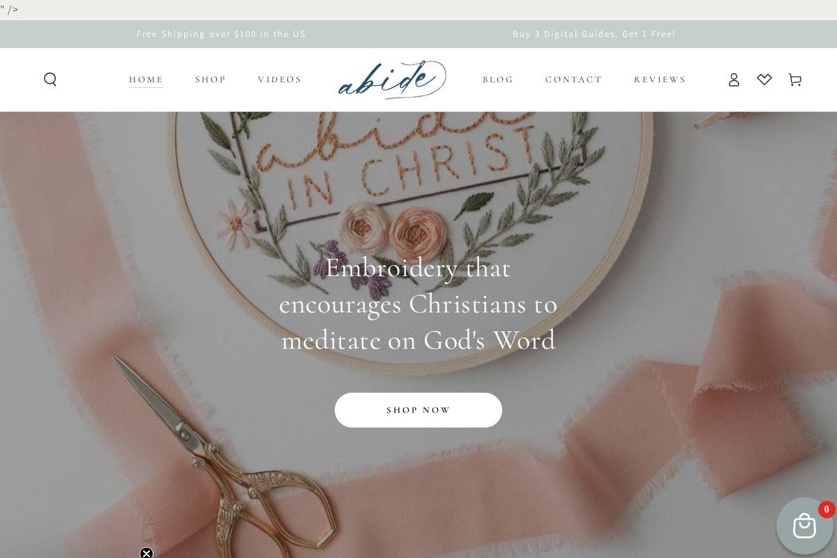 abideembroidery.com homepage screenshot