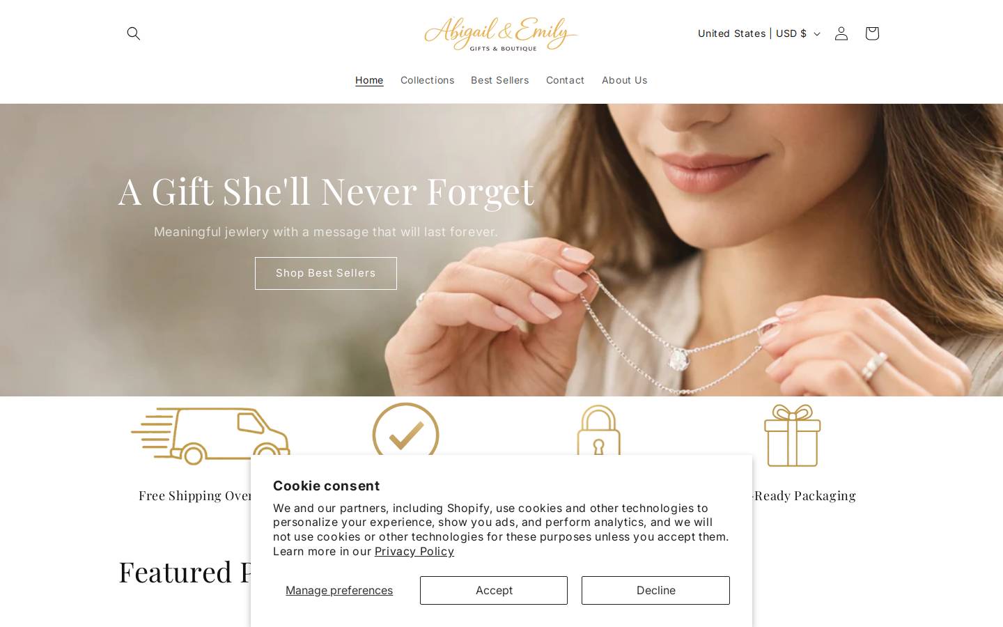 abigailandemily.com homepage screenshot