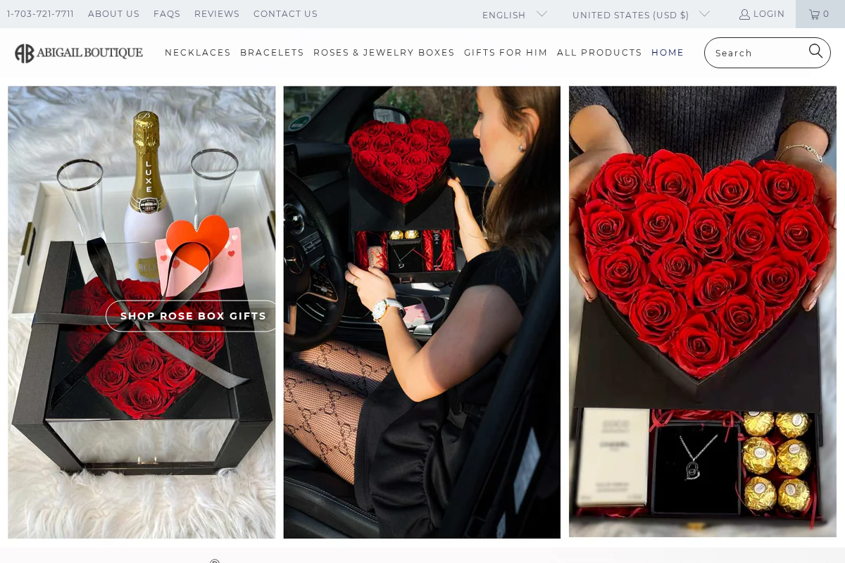 Abigail Boutique homepage screenshot