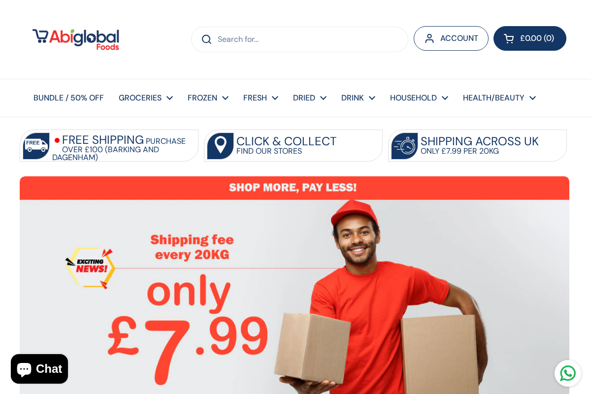 ABIGLOBAL FOODS ONLINE LTD homepage screenshot