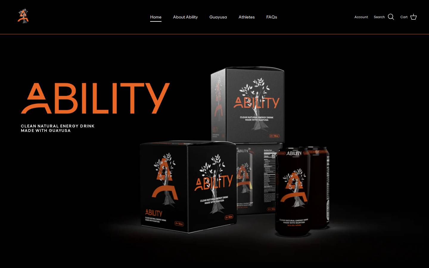 abilityenergydrink.com homepage screenshot