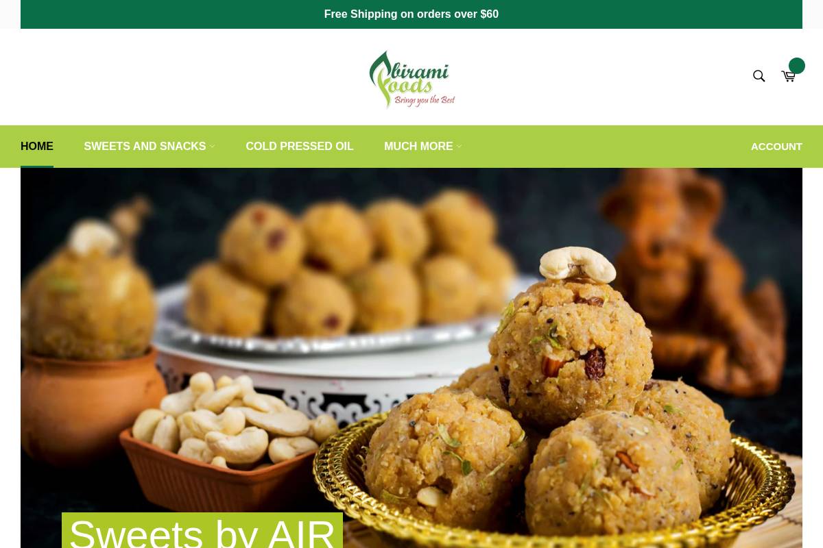 abiramifoodz.com homepage screenshot