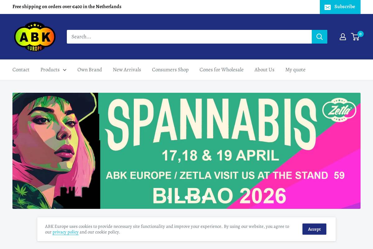 abkeurope.com homepage screenshot