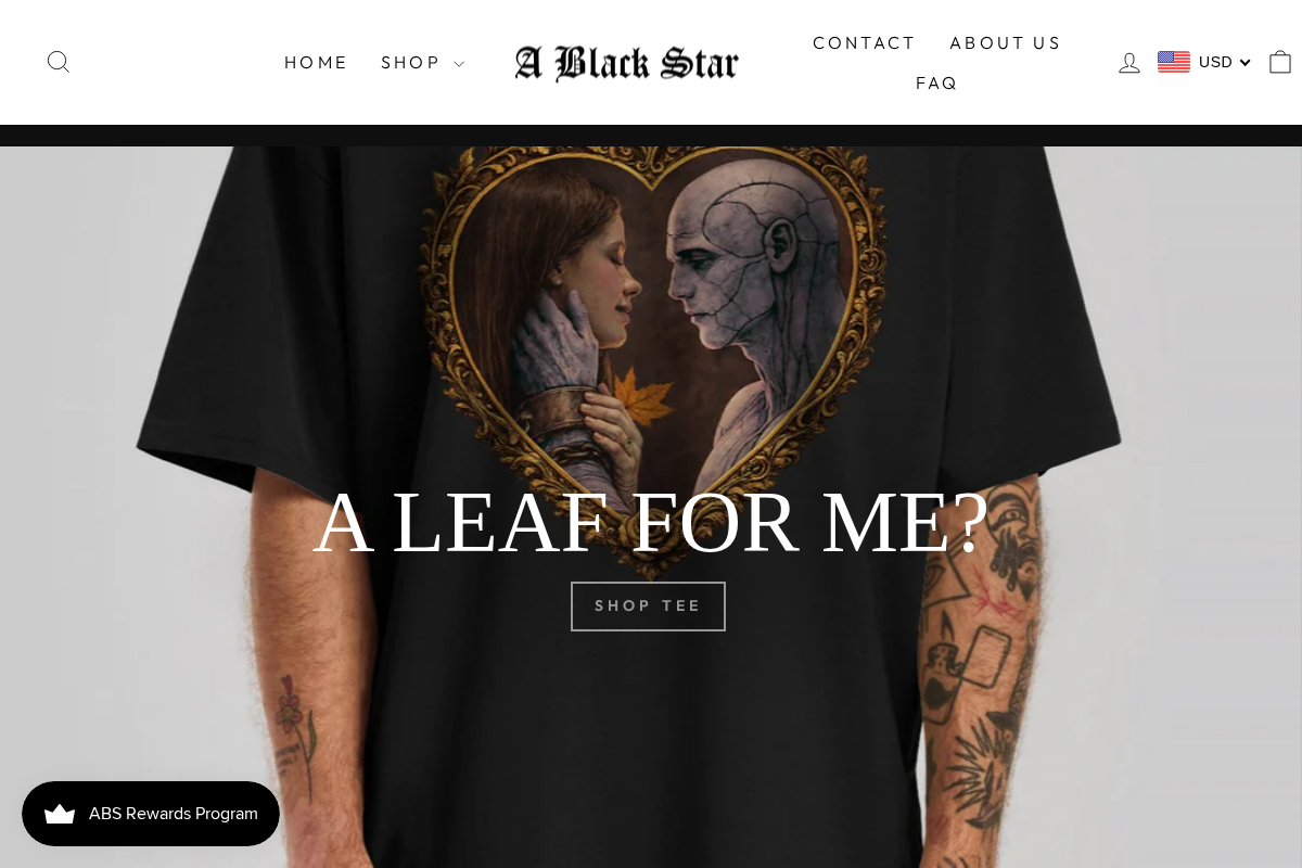 ablackstar.co homepage screenshot