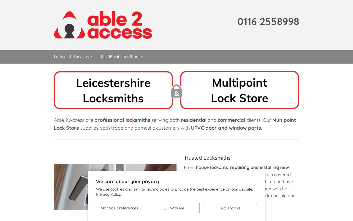 able2access.co.uk homepage screenshot