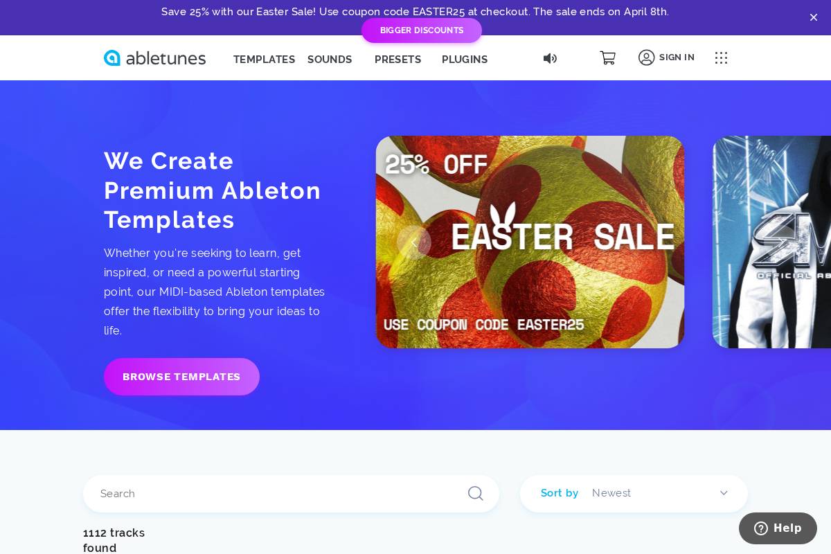 abletunes.com homepage screenshot