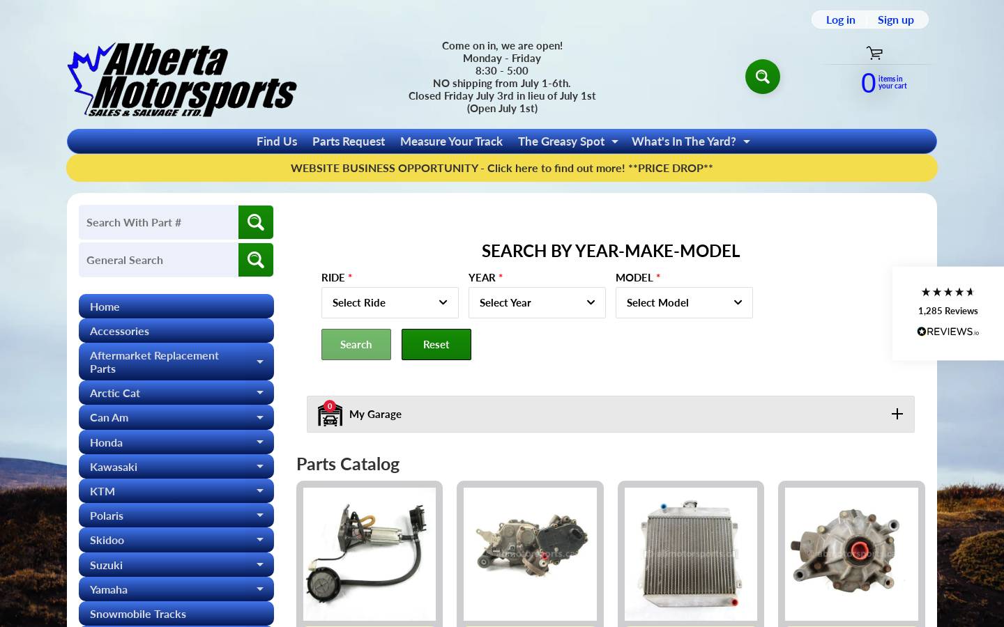 abmotorsports.ca homepage screenshot