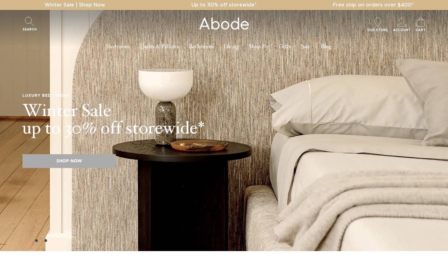 ABODE homepage screenshot