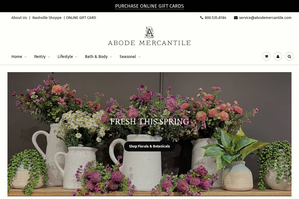 abodemercantile.com homepage screenshot