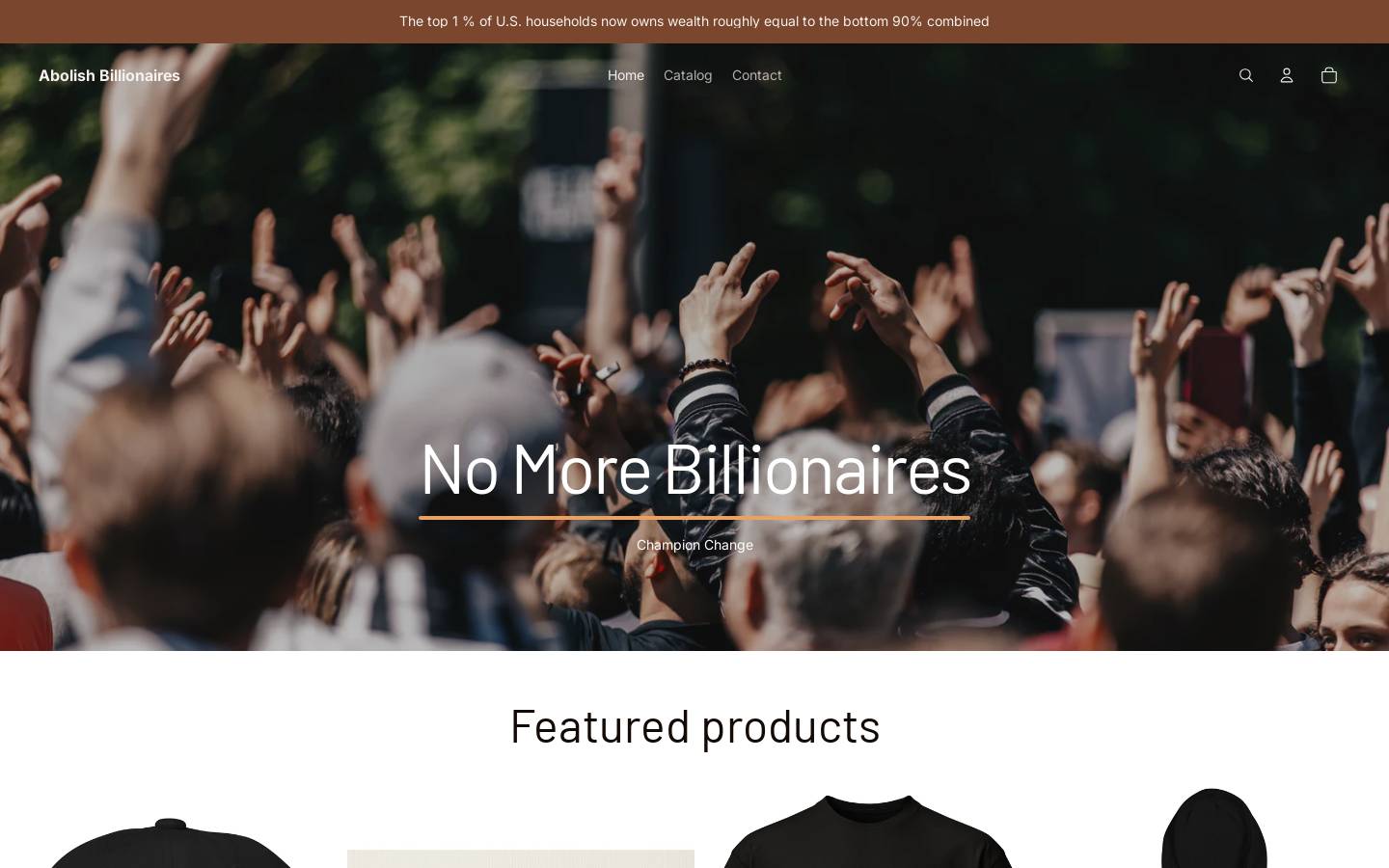 abolishbillionaires.com homepage screenshot