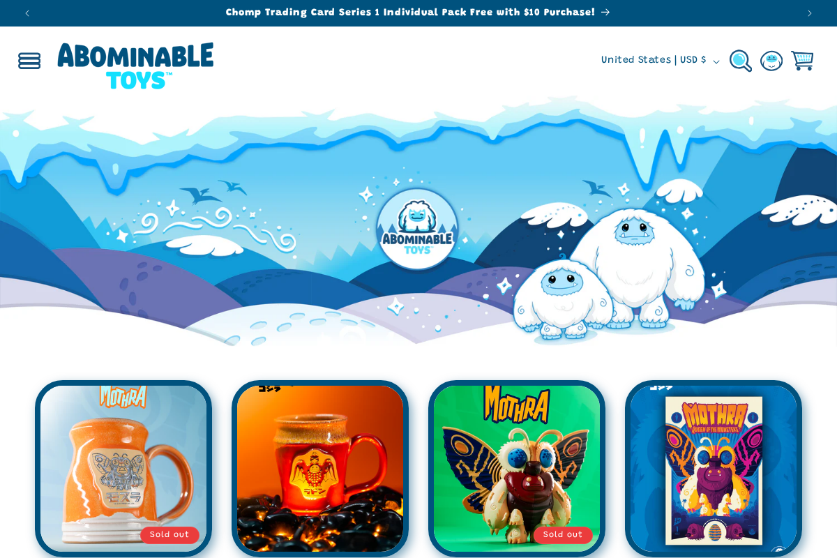 Abominable Toys homepage screenshot