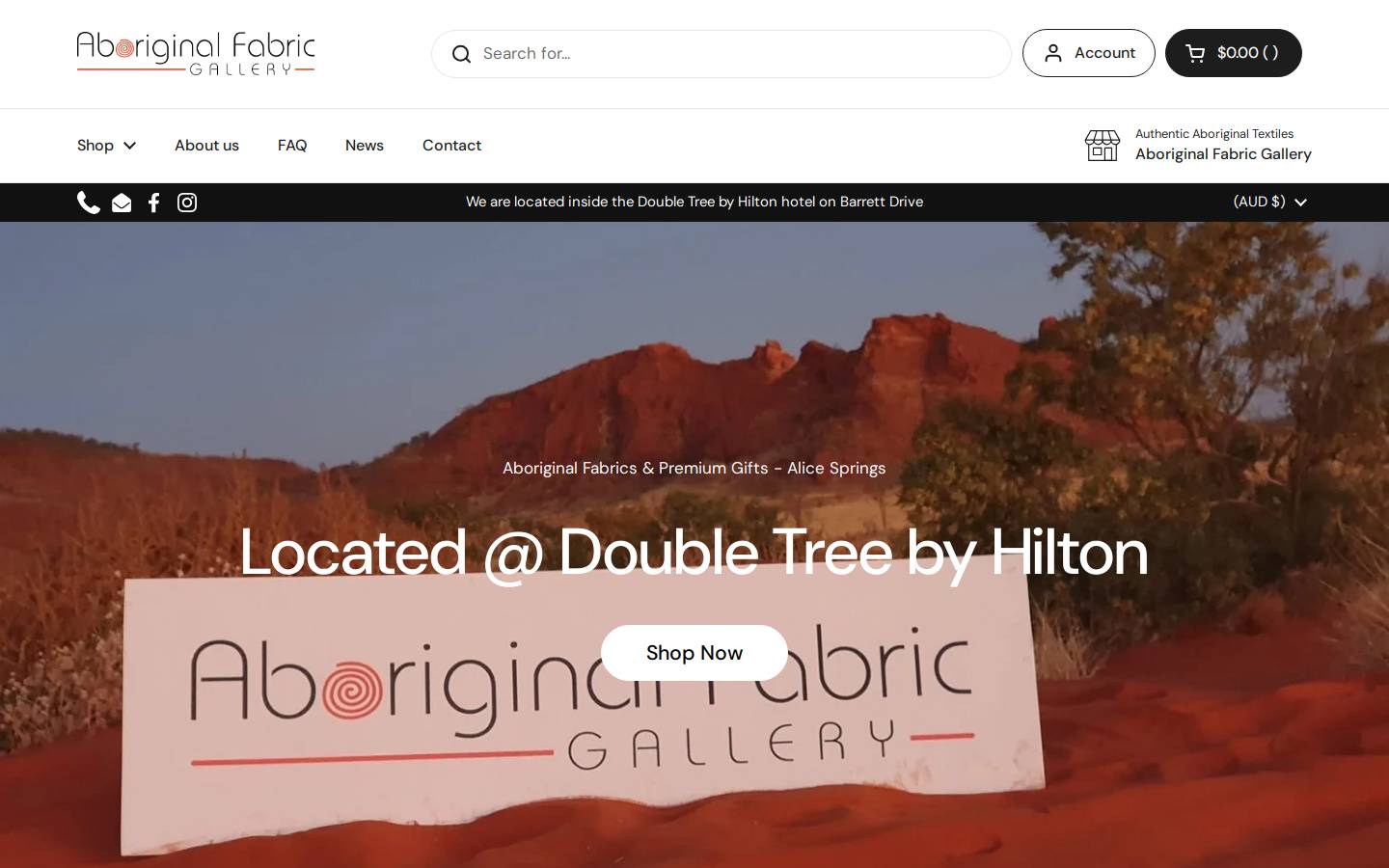 aboriginalfabrics.com.au homepage screenshot