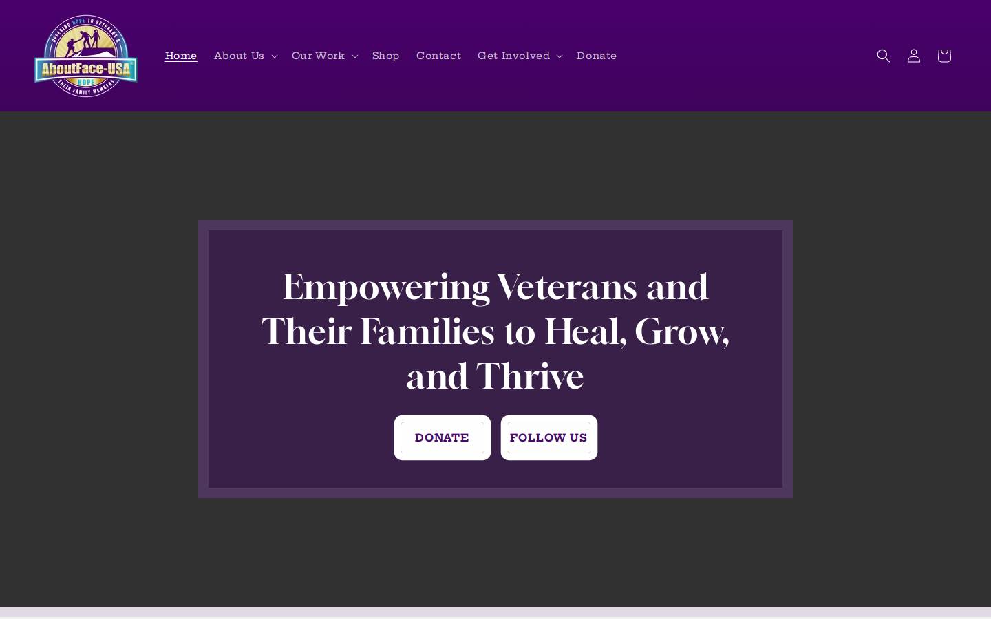 aboutface-usa.org homepage screenshot