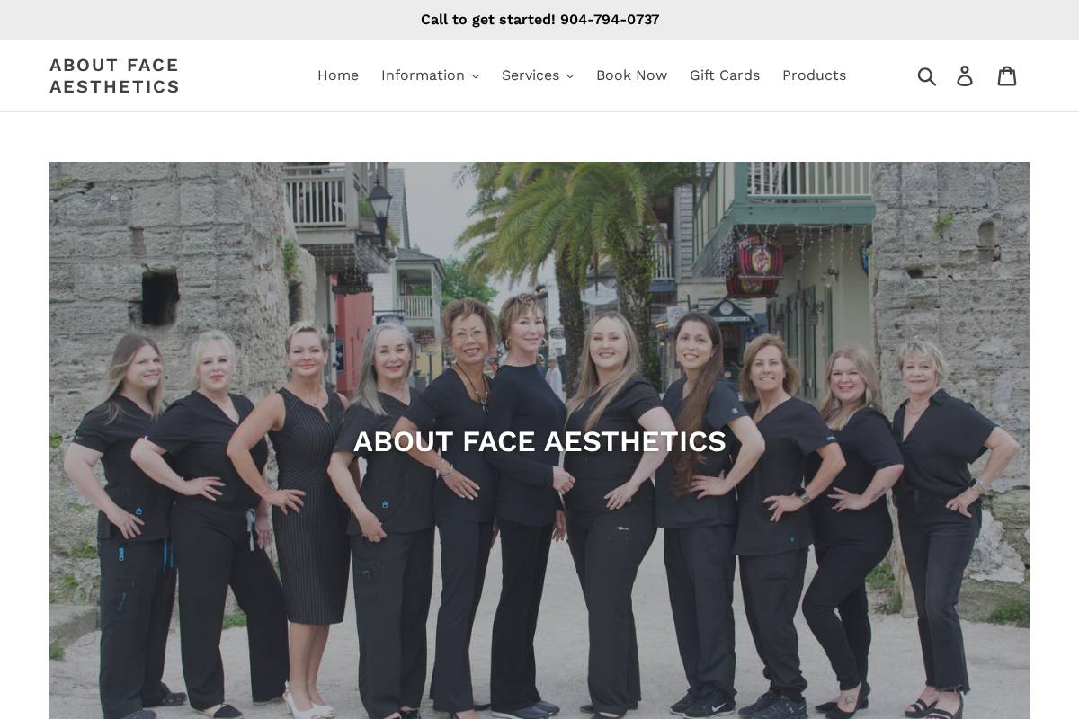 Aboutface homepage screenshot