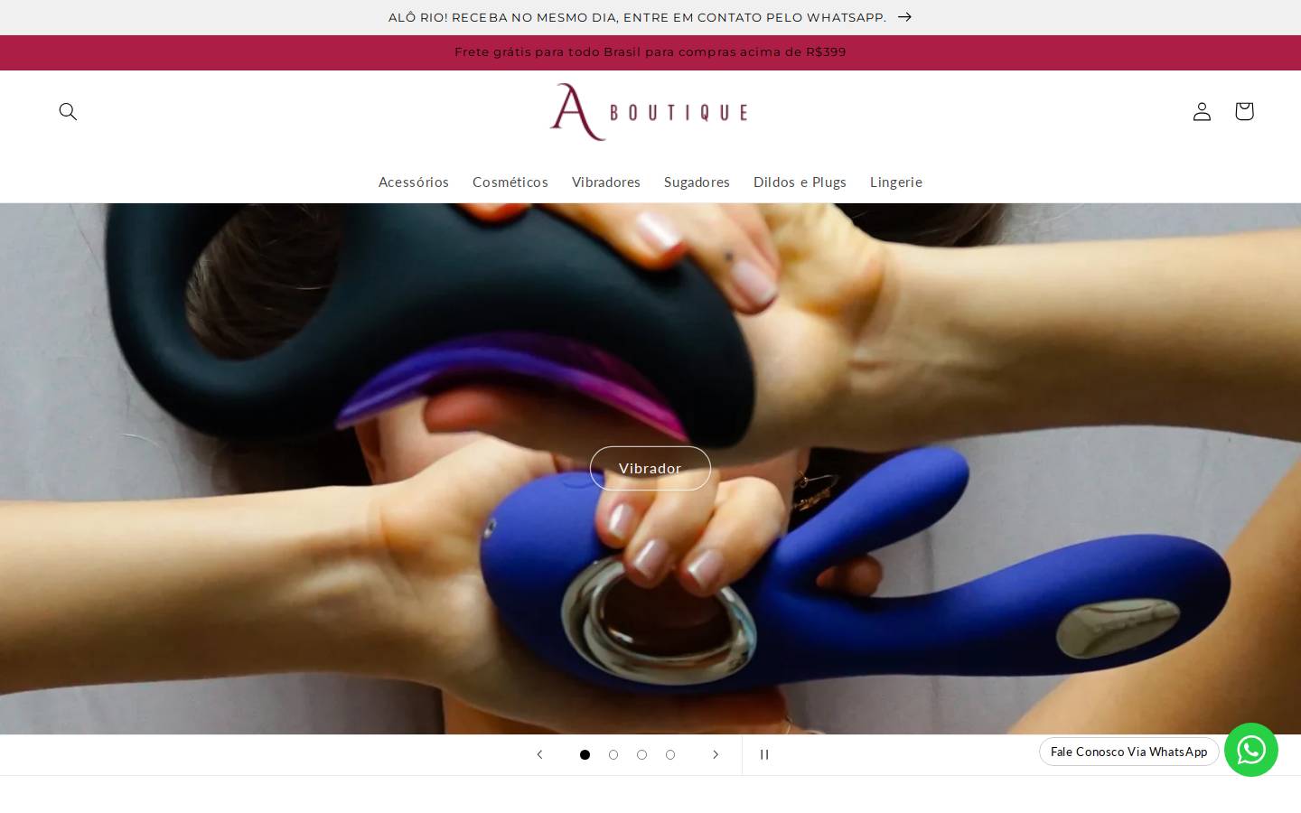 aboutiquerotica.com.br homepage screenshot