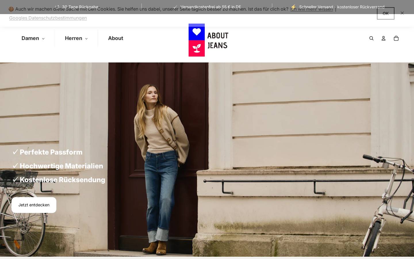 aboutjeans.de homepage screenshot