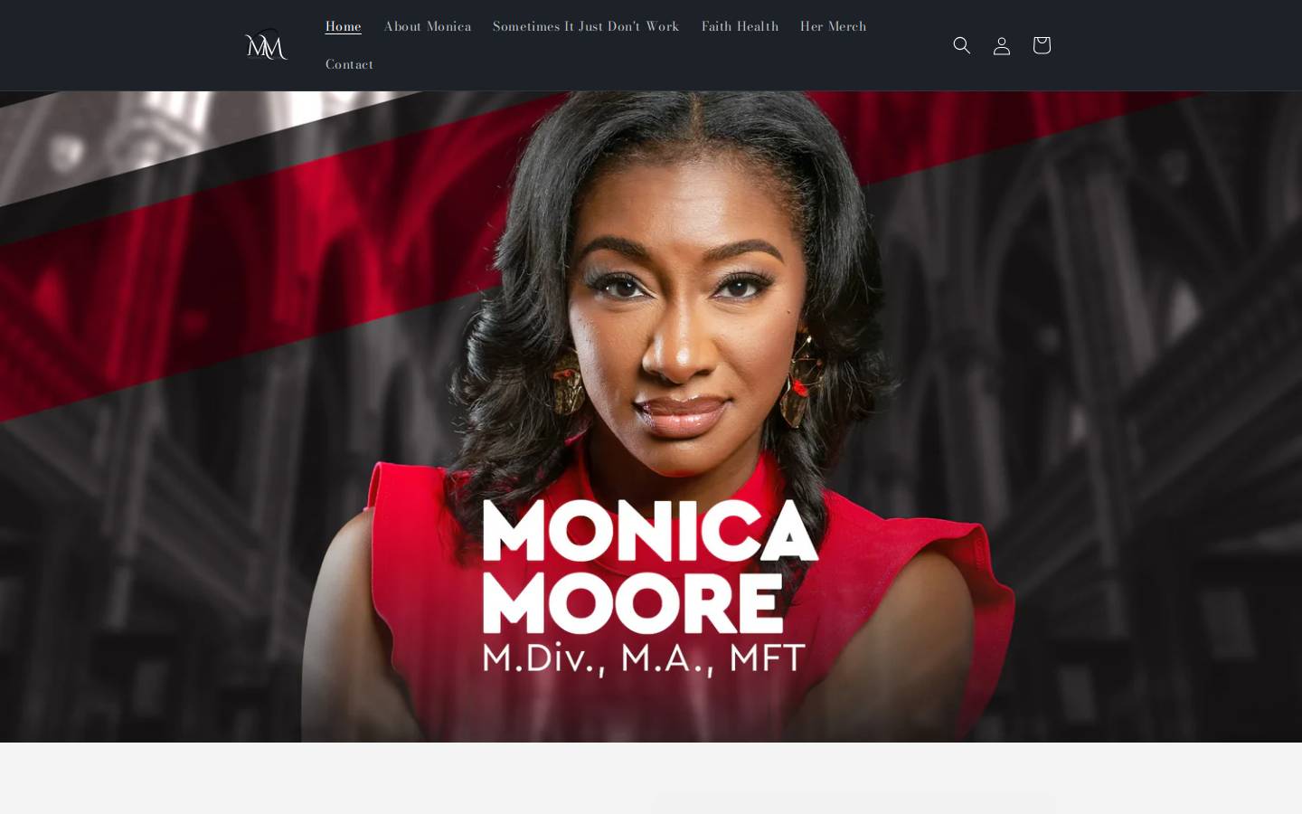 aboutmonicamoore.com homepage screenshot