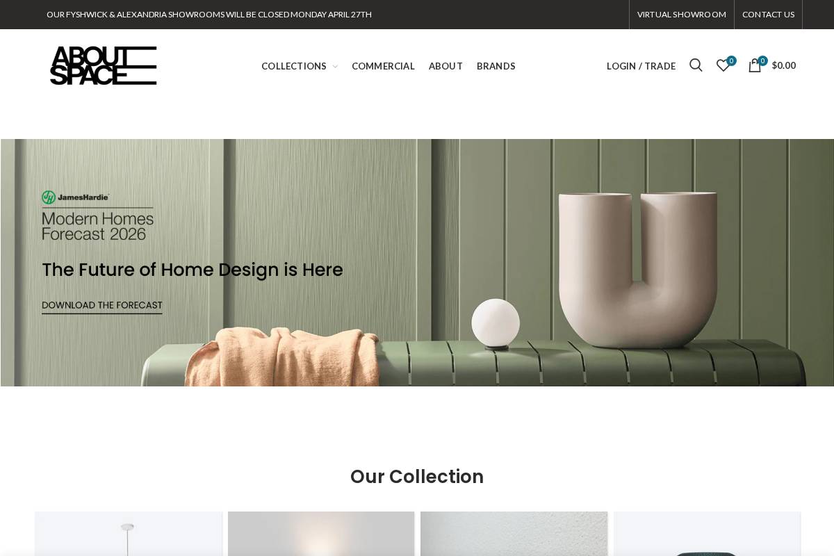 About Space homepage screenshot