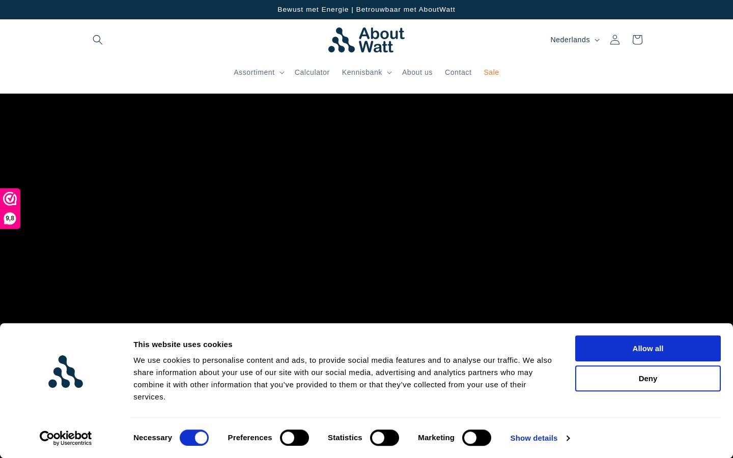 Aboutwatt homepage screenshot
