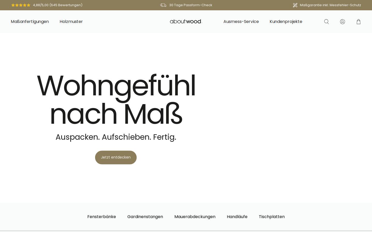 Aboutwood homepage screenshot