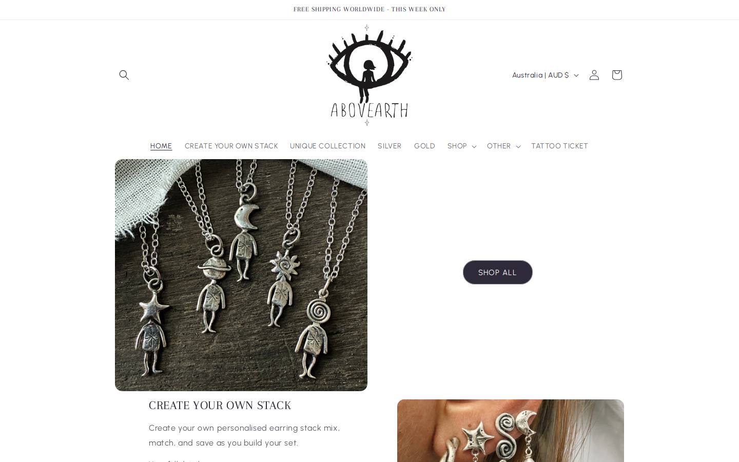 abovearth.shop homepage screenshot