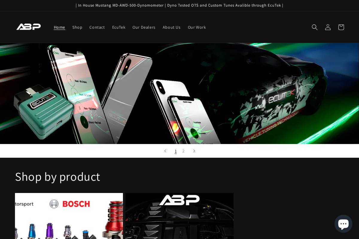 AB Performance homepage screenshot