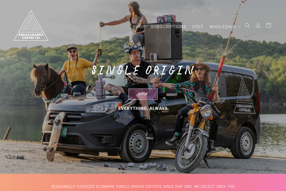 abracadabracoffeeco.com homepage screenshot