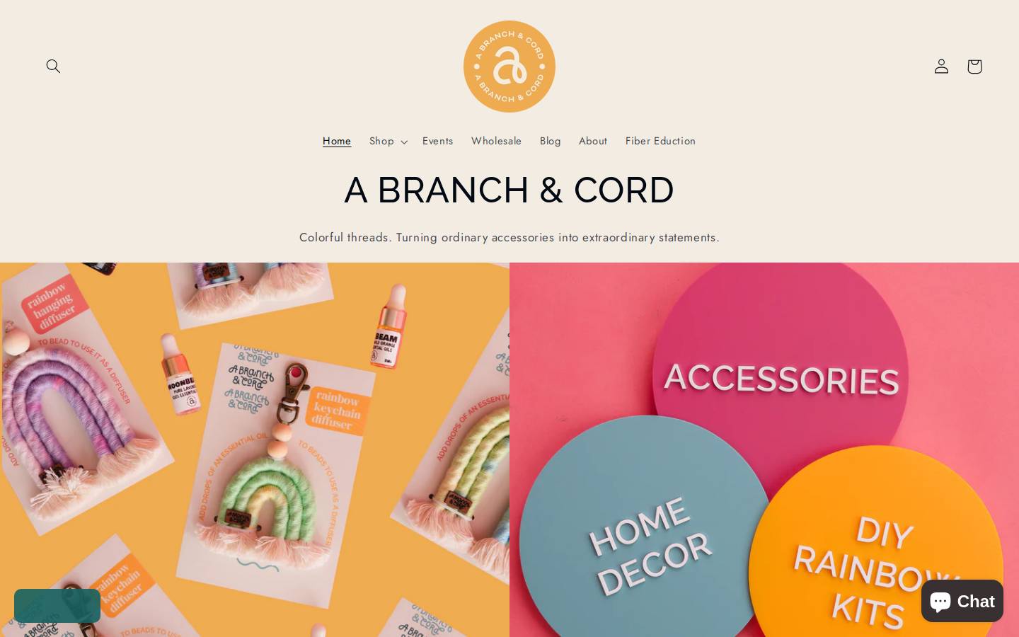 abranchandcord.com homepage screenshot