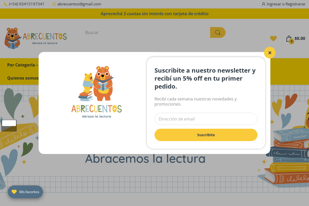 Abrecuentos homepage screenshot