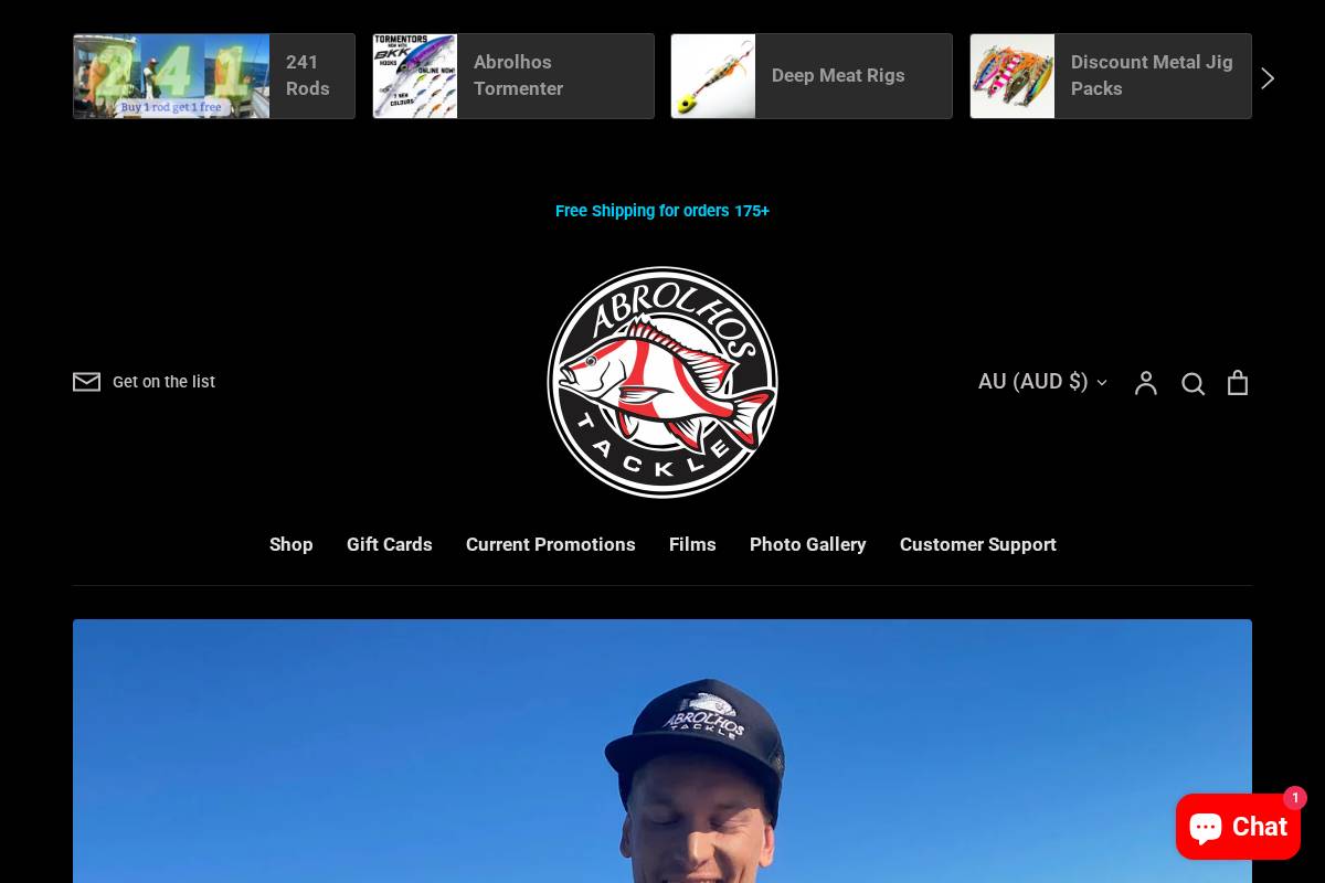 abrolhostackle.com.au homepage screenshot