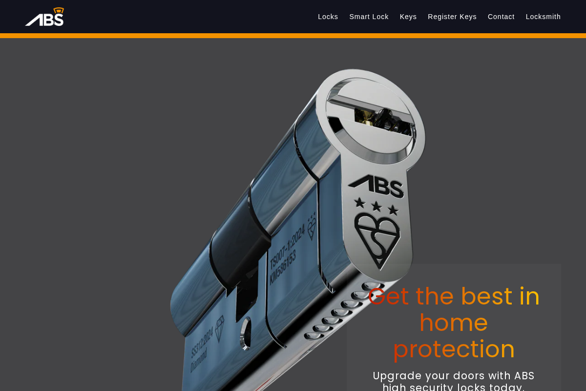 Abs Secure homepage screenshot