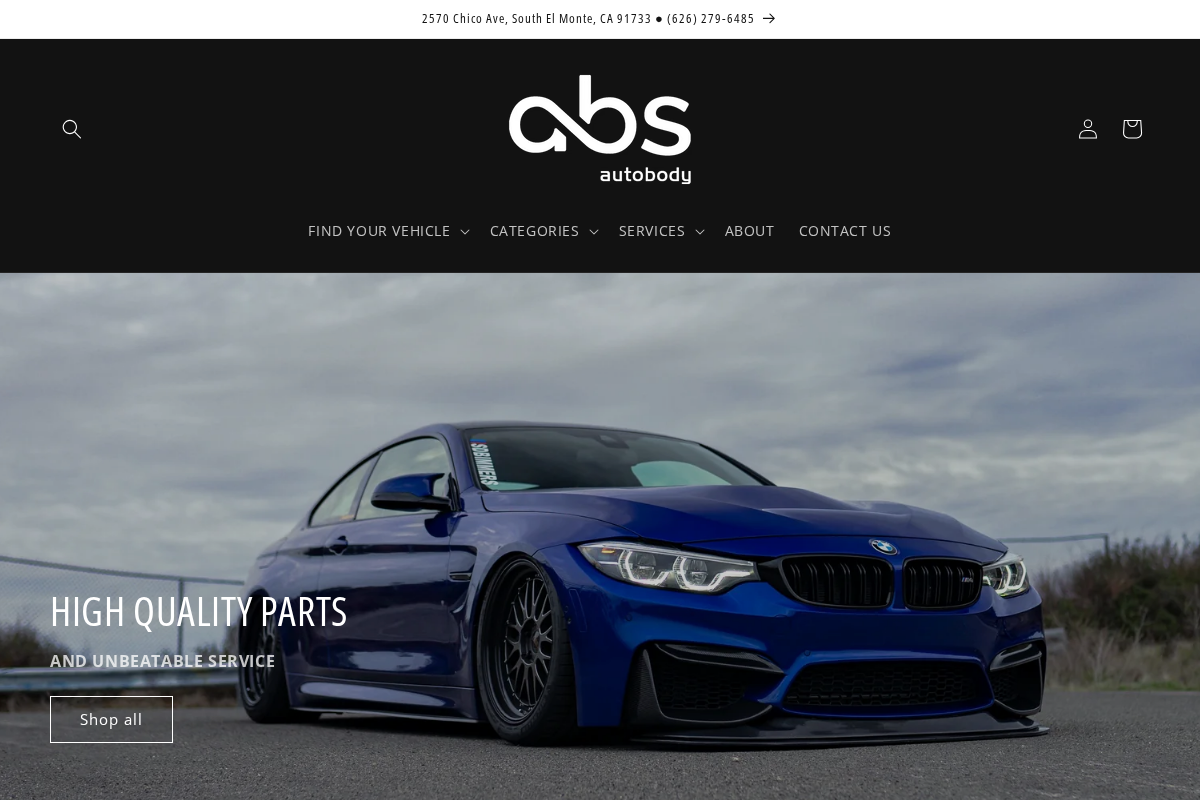 ABS Auto Body homepage screenshot