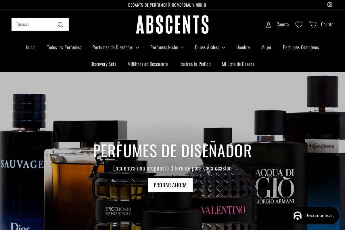 ABSCENTS homepage screenshot