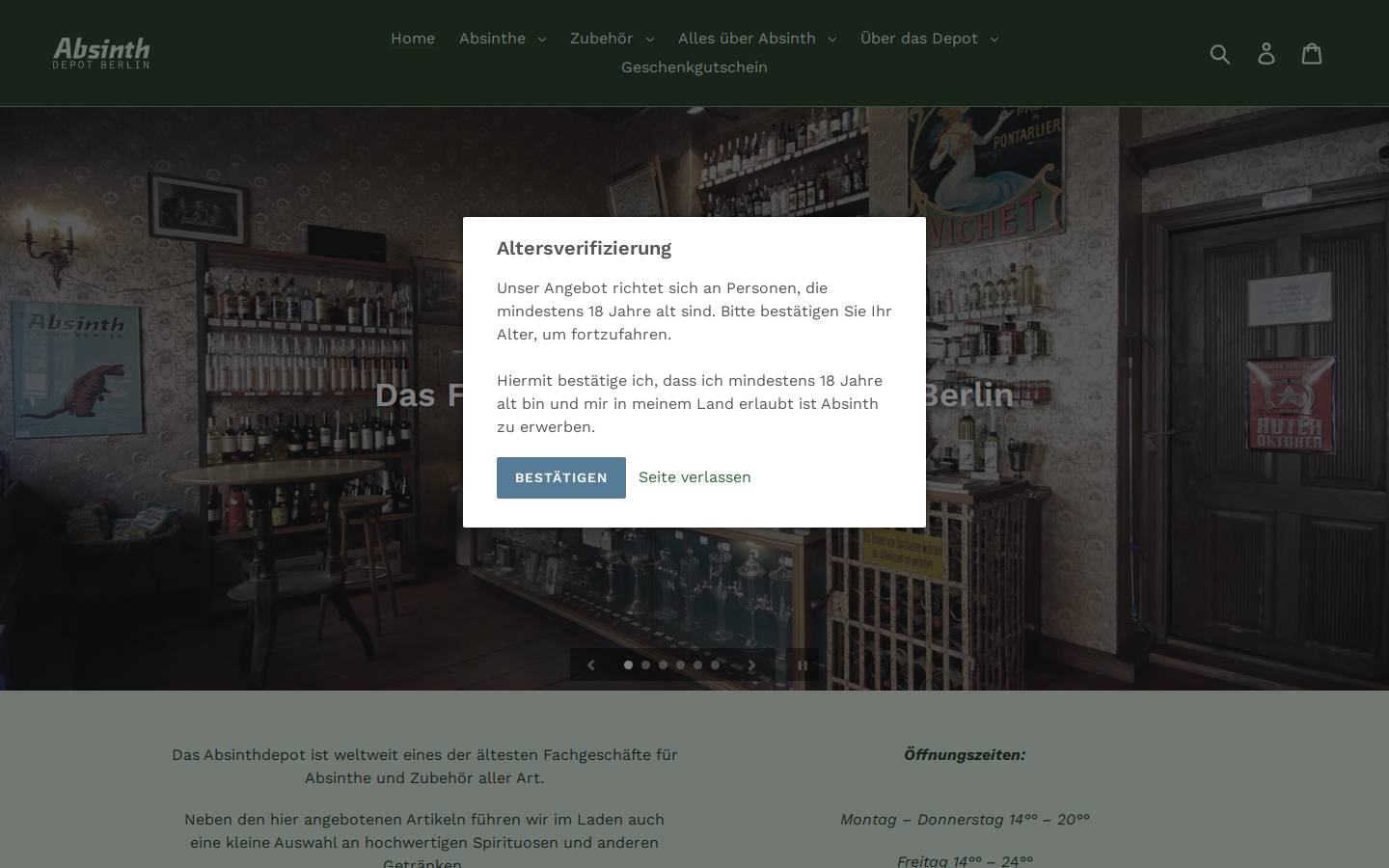 absinth-berlin.de homepage screenshot