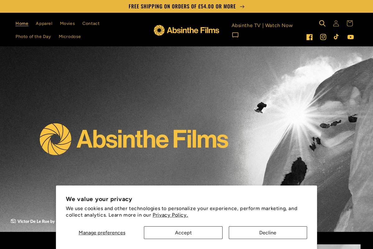 absinthe-films.com homepage screenshot