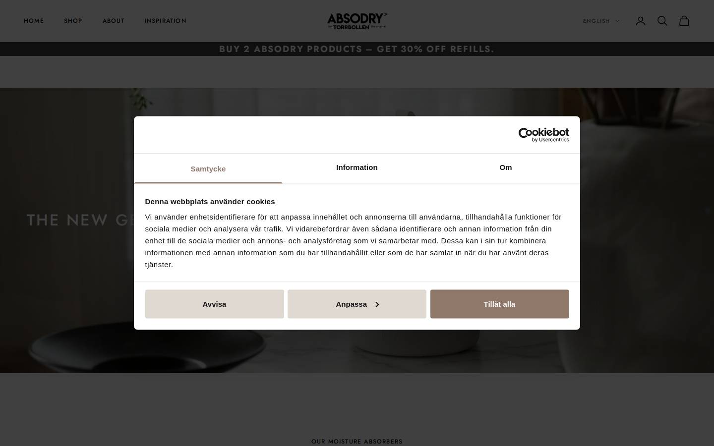 Absodry homepage screenshot
